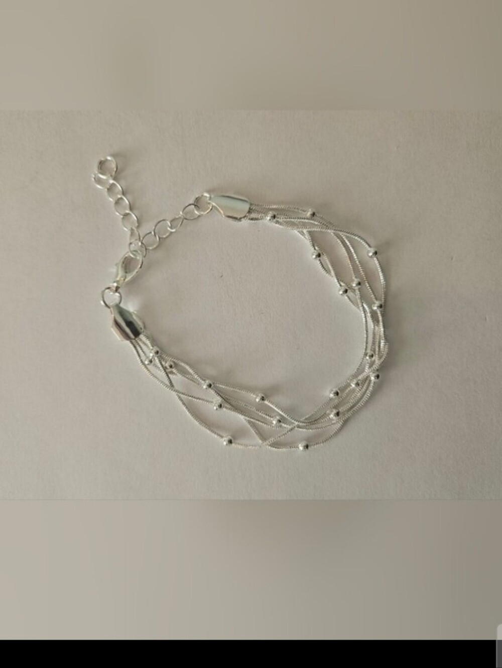 NWT Silver Multi-Strand Beaded Bracelet Bridal Wedding Prom Party Feminine - Picture 2 of 6